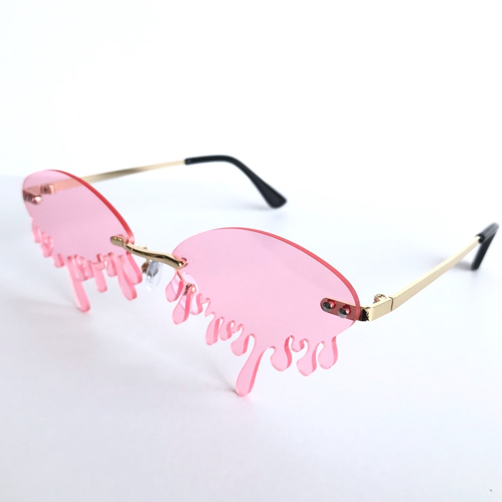 Drip Sunglasses Pink Party Costume Glasses
